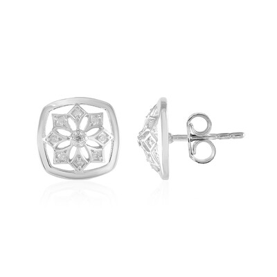 I2 (I) Diamond Silver Earrings