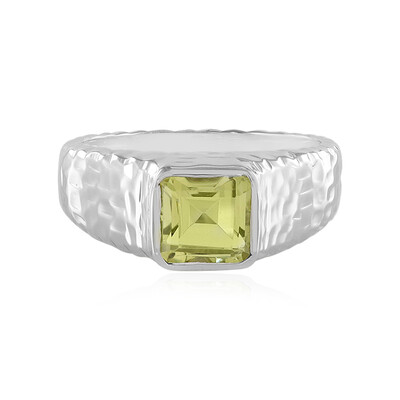 Lemon Quartz Silver Ring