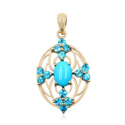 9K Sleeping Beauty Turquoise Gold Pendant