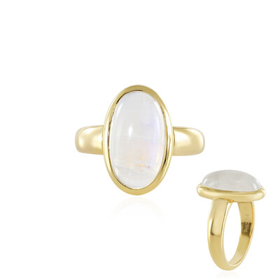 Rainbow Moonstone Silver Ring