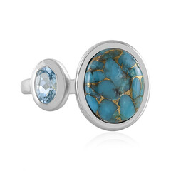 Mojave Blue Copper Turquoise Silver Ring (Faszination Türkis)