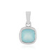 Aqua Chalcedony Silver Pendant