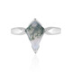 Moss Agate Silver Ring