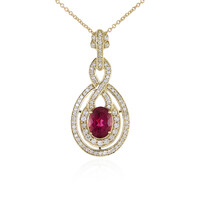 14K AAA Pink Tourmaline Gold Necklace (de Melo)