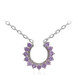 Unheated Ceylon Purple Sapphire Silver Necklace