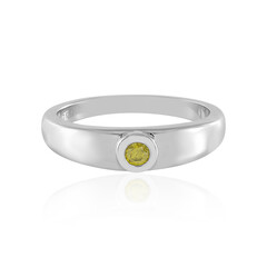 I3 Yellow Diamond Silver Ring