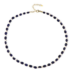 Blue Bemainty Sapphire Silver Necklace (Riya)