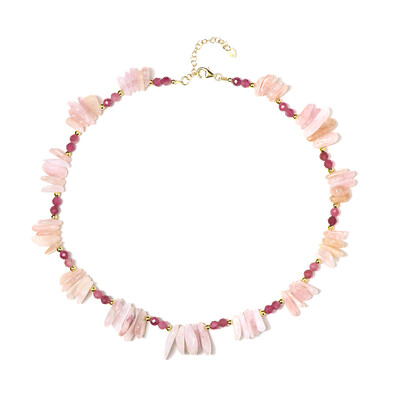 Nigerian Pink Tourmaline Silver Necklace (Riya)