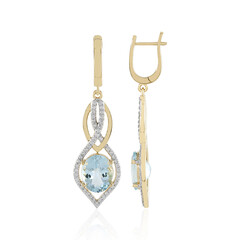 14K AAA Brazilian Aquamarine Gold Earrings (SUHANA)