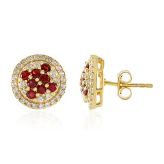 Tanzanian Ruby Silver Earrings (Adela Silber)