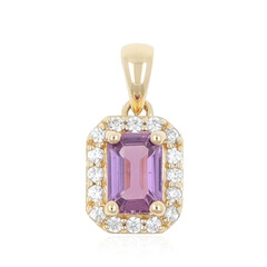 9K Unheated Ceylon Purple Sapphire Gold Pendant