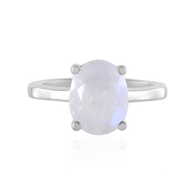 Rainbow Moonstone Silver Ring