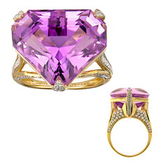 18K Patroke Kunzite Gold Ring (AMAYANI)