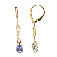 14K Unheated Tanzanite Gold Earrings (CIRARI)