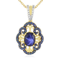 Blue Star Sapphire Silver Necklace