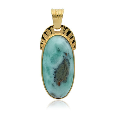 Copper Larimar Silver Pendant