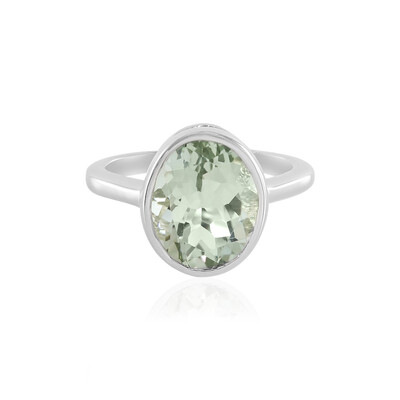 Green Amethyst Silver Ring