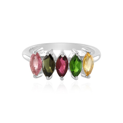 Fancy Tourmaline Silver Ring