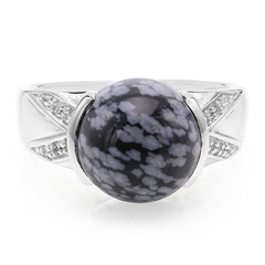 Snowflake Obsidian Silver Ring