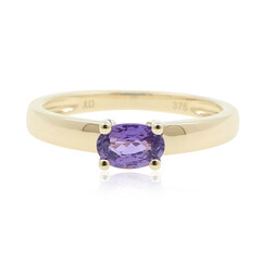 9K Unheated Ceylon Purple Sapphire Gold Ring