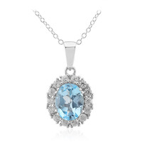 Sky Blue Topaz Silver Necklace