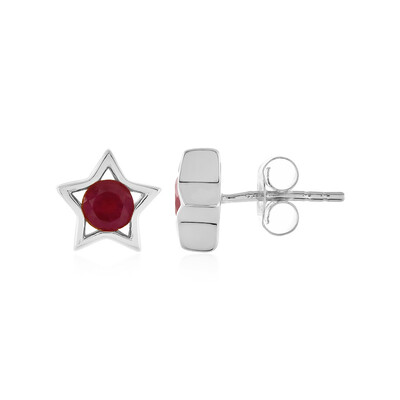 Madagascar Ruby Silver Earrings