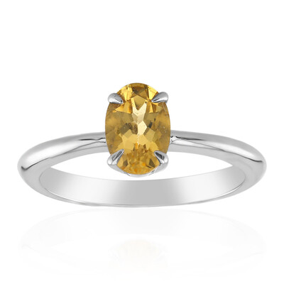 Yellow Beryl Silver Ring