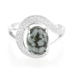 Snowflake Obsidian Silver Ring