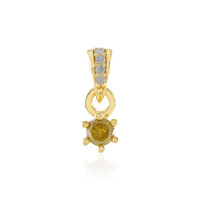 I3 Yellow Diamond Silver Pendant