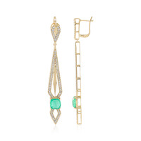 14K Colombian Emerald Gold Earrings (de Melo)