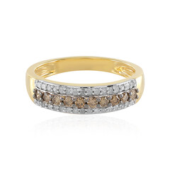 I3 Champagne Diamond Silver Ring