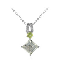 Green Amethyst Silver Necklace