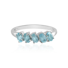 Blue Apatite Silver Ring