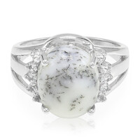 Dendritic Agate Silver Ring