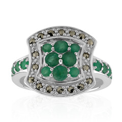 Zambian Emerald Silver Ring (Annette classic)