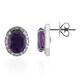 Zambian Amethyst Silver Earrings (Pallanova)