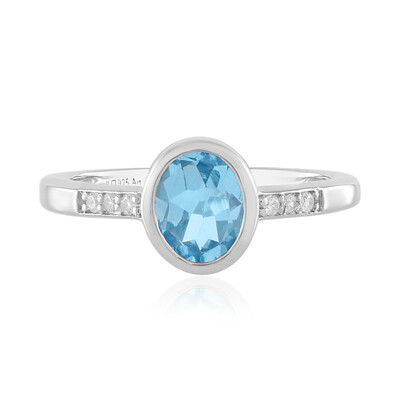 Swiss Blue Topaz Silver Ring