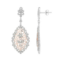 I3 (I) Diamond Silver Earrings