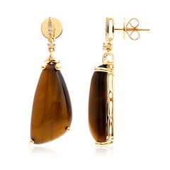 14K Tiger´s Eye Gold Earrings (CIRARI)