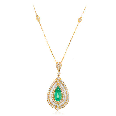 18K Colombian Emerald Gold Necklace (CIRARI)