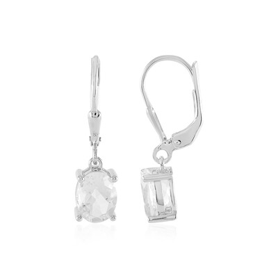 White Quartz Silver Earrings