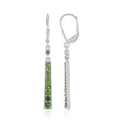 Russian Diopside Silver Earrings