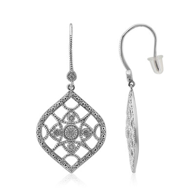 I3 (I) Diamond Silver Earrings