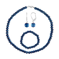 Royal Blue Hematite Silver Set