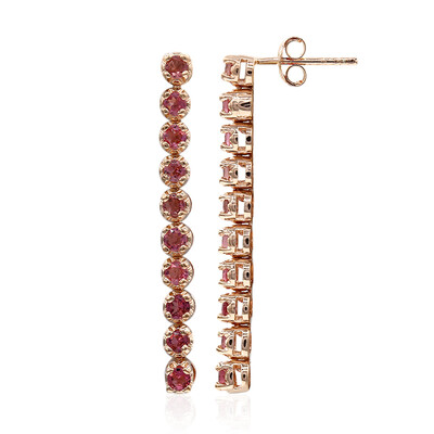 Pink Tourmaline Silver Earrings