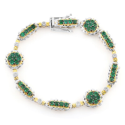 Zambian Emerald Silver Bracelet (Gems en Vogue)