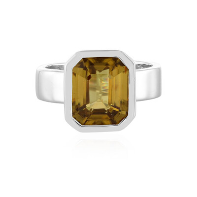 Yellow Zircon Silver Ring