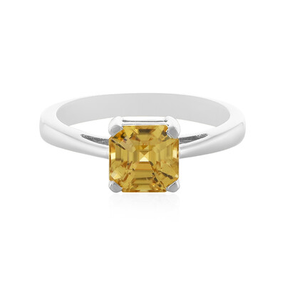 Yellow Zircon Silver Ring