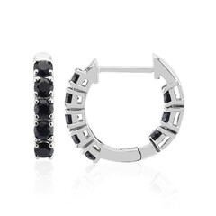 Black Sapphire Silver Earrings