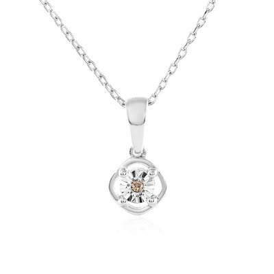 I3 Champagne Diamond Silver Necklace